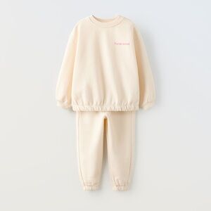 Zara girls text sweatshirt and joggers Florida sunset